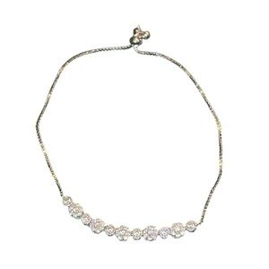 Dazzling Silver Bracelet with Crystal Beads